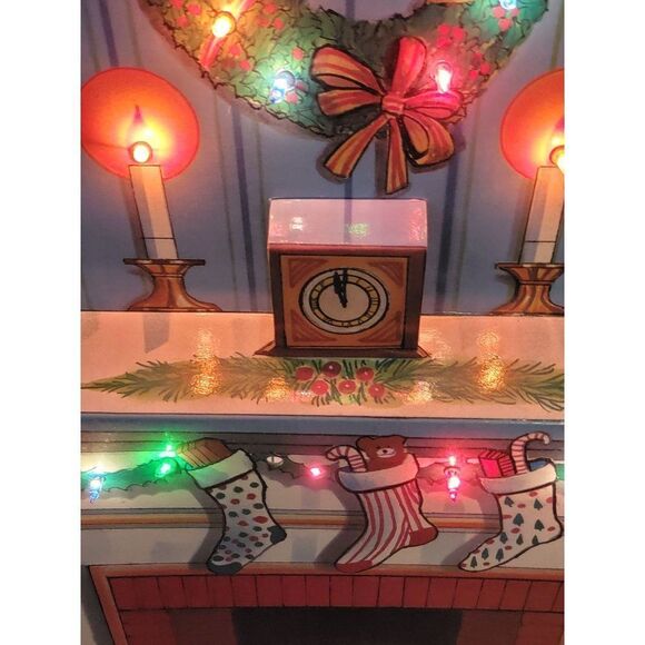 Telco Vintage motionette fireplace dimensional background display Xmas accessory - Picture 7 of 14